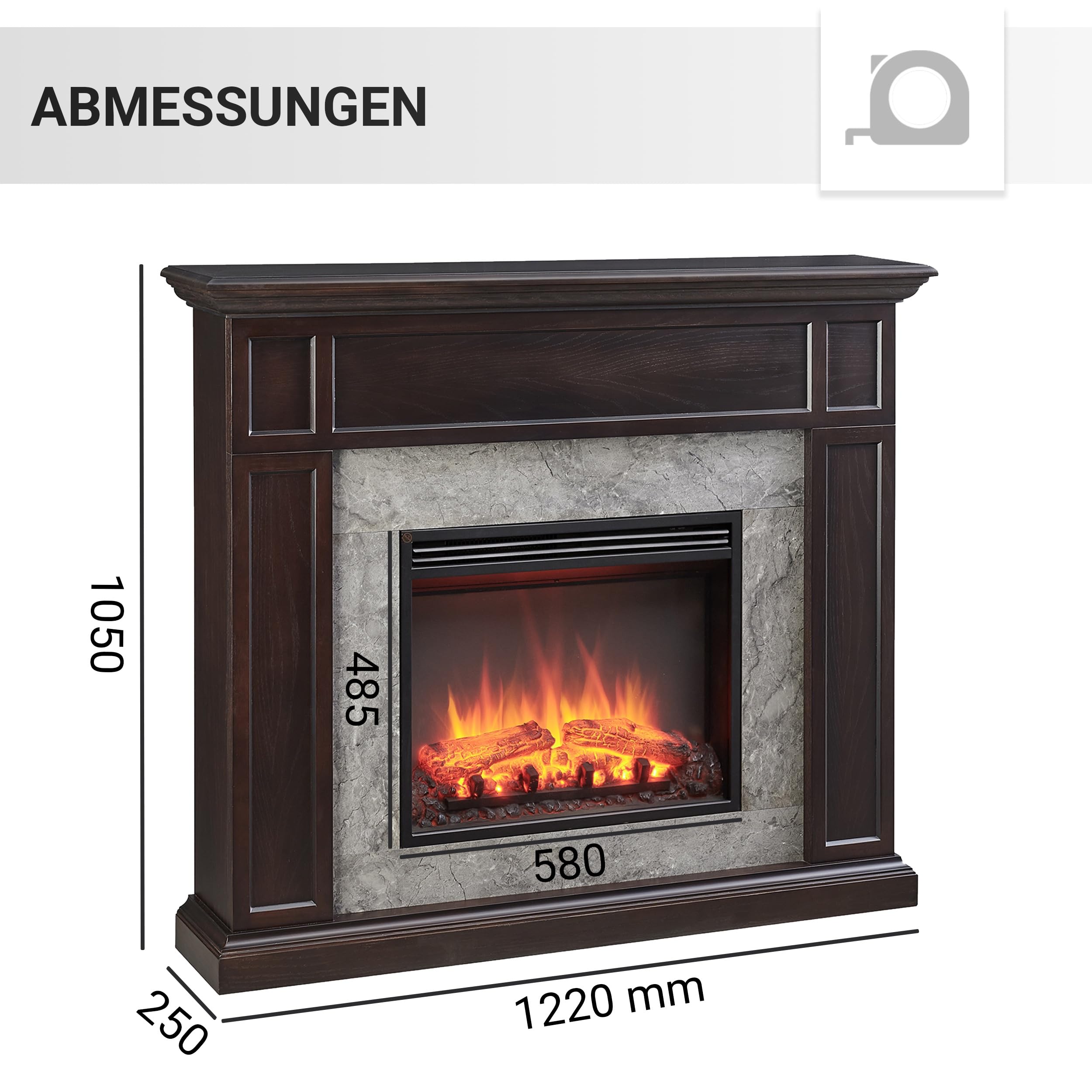 balderia-arthur-elektrokamin-2000w-dunkle-eiche-marmor image 5