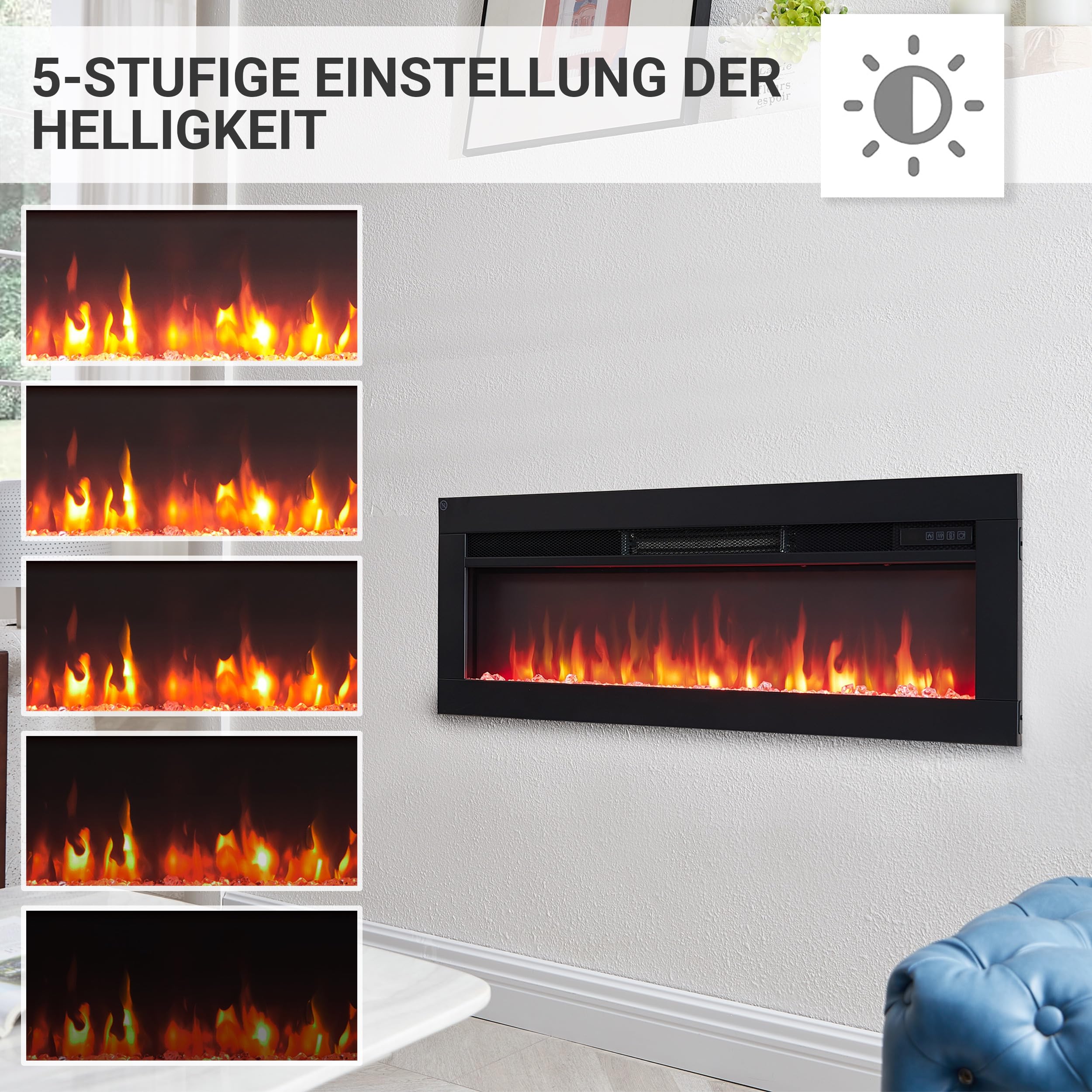 balderia-agnes-36-zoll-elektrokamin-schwarz-3in1 image 7