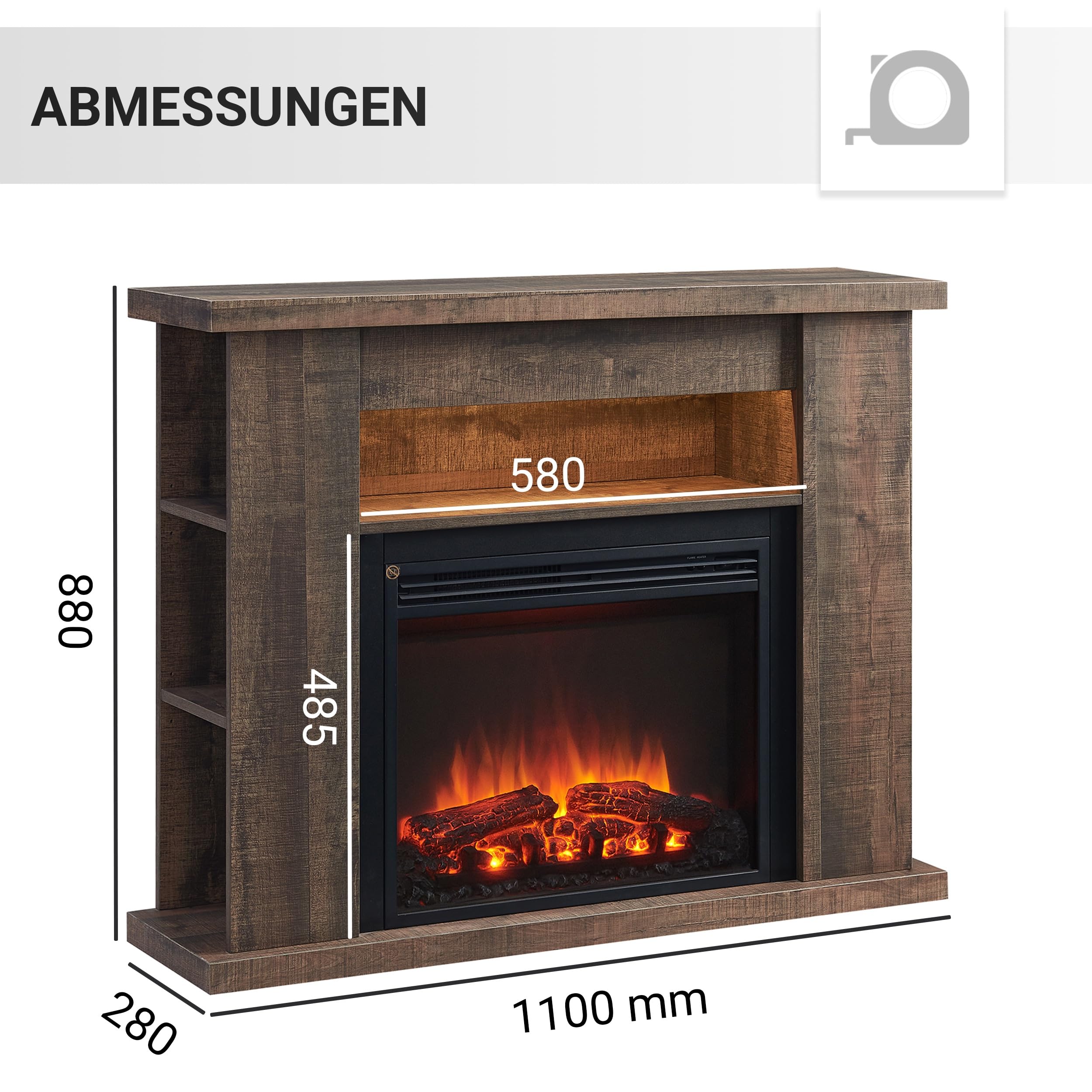 balderia-william-elektrokamin-2000w-dunkelbraun-3d-flamme image 5