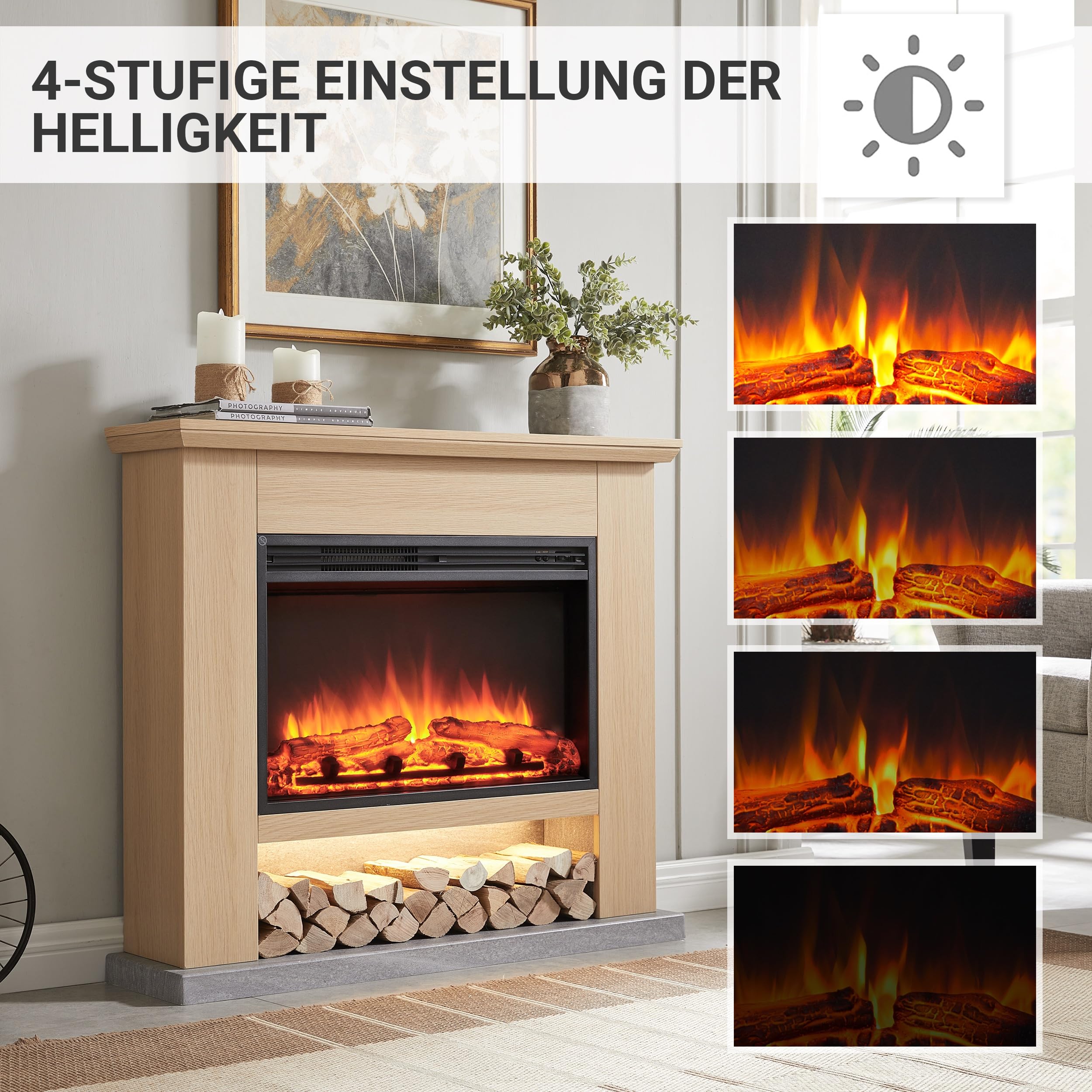 balderia-archie-elektrokamin-hellbraun-2000w-3d-flamme image 3