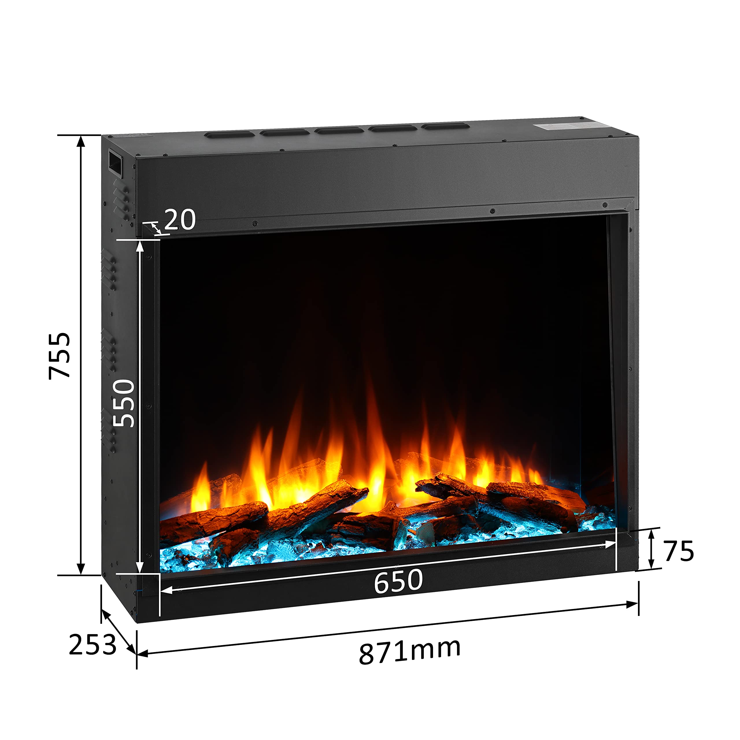 balderia-costas-elektrokamin-2000w-schwarz-wifi-einbau image 2