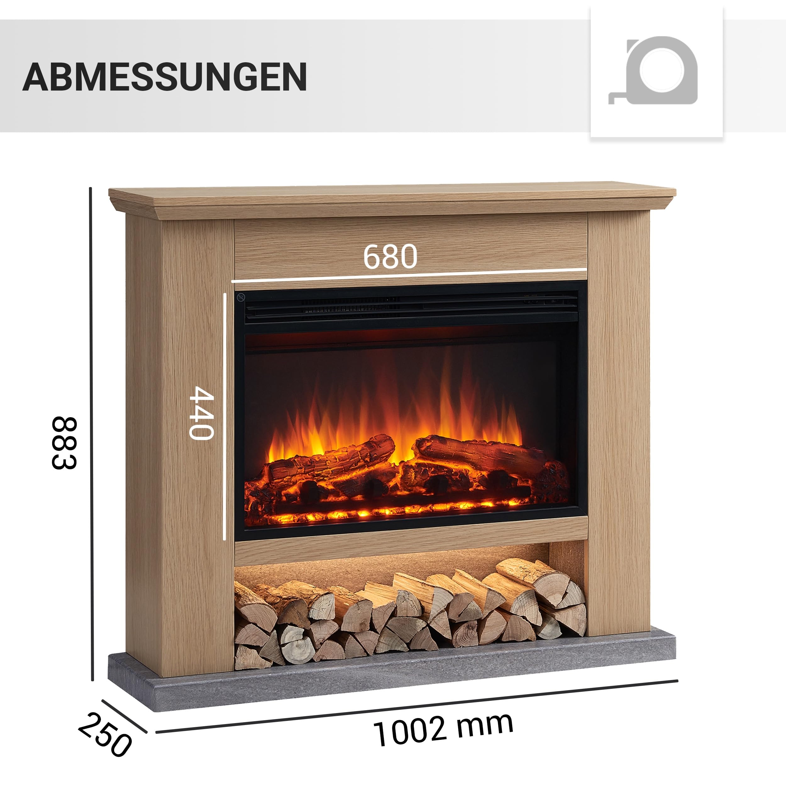 balderia-archie-elektrokamin-hellbraun-2000w-3d-flamme image 5