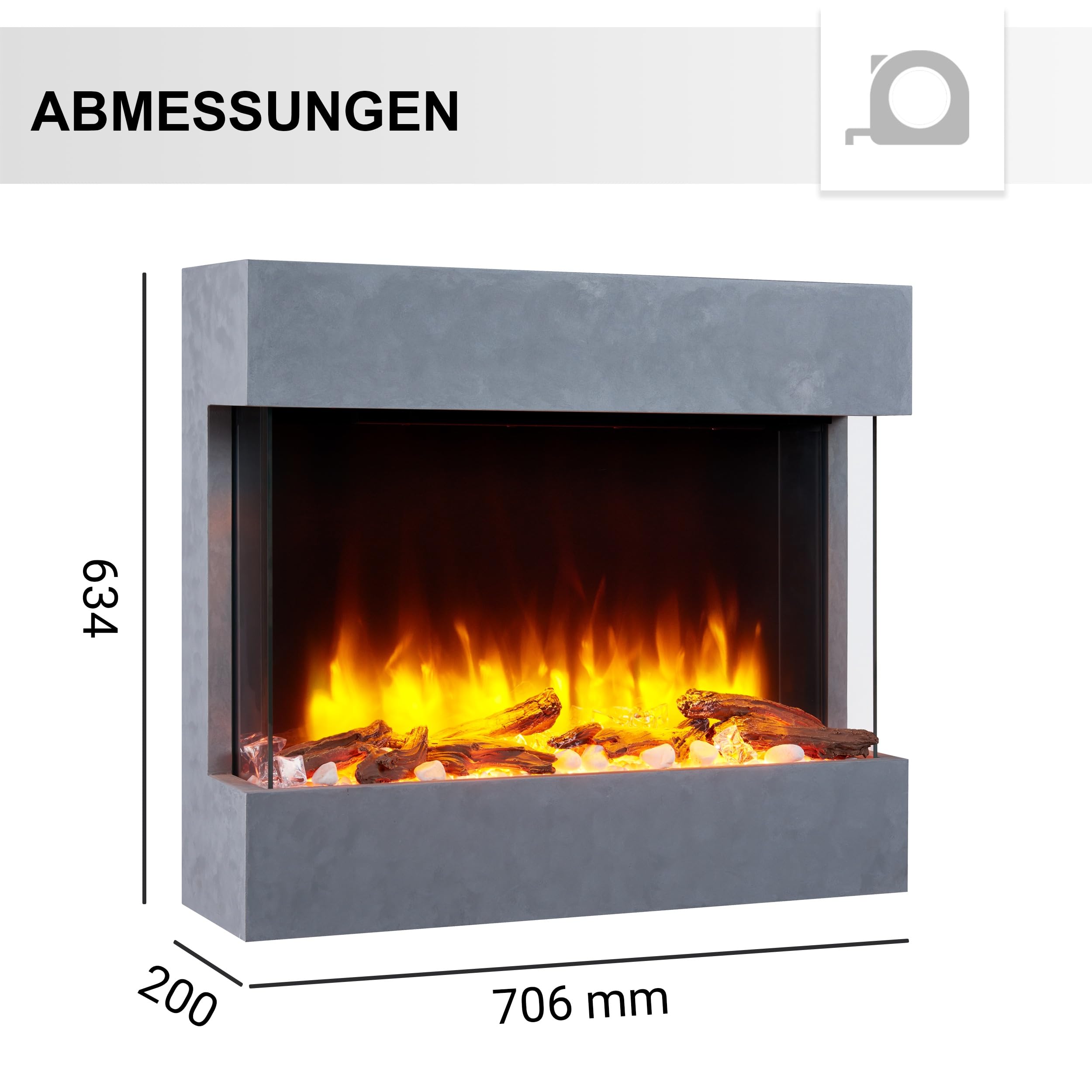 balderia-alva-wandkamin-elektrokamin-betongrau-2000w image 7
