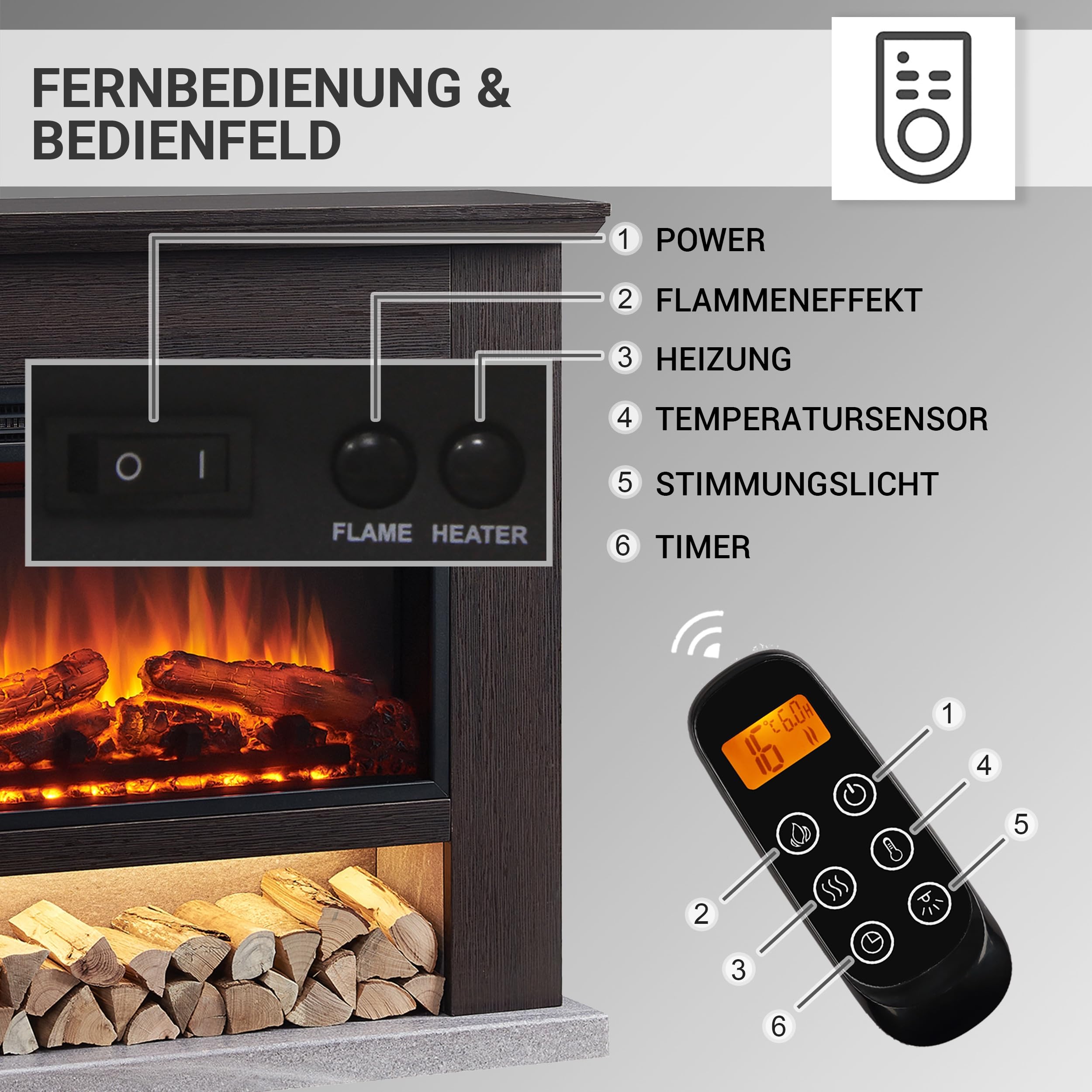 balderia-archie-elektrokamin-dunkelbraun-2000w-3d-flamme image 4