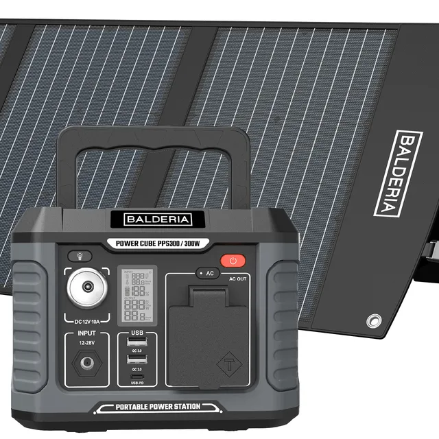 balderia-pps300-powerstation-300w-mit-solarpanel-120w image 1