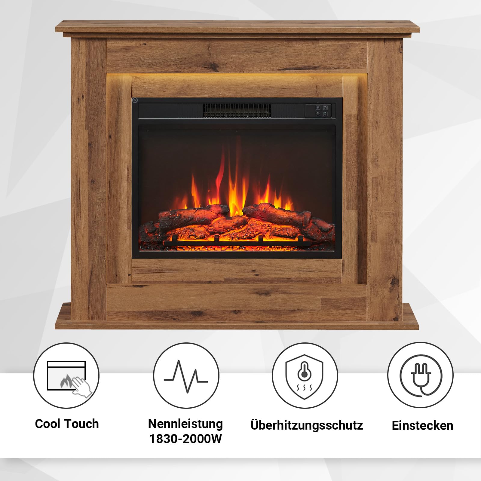 balderia-finn-elektrokamin-dunkle-eiche-mit-heizung-2000w image 7