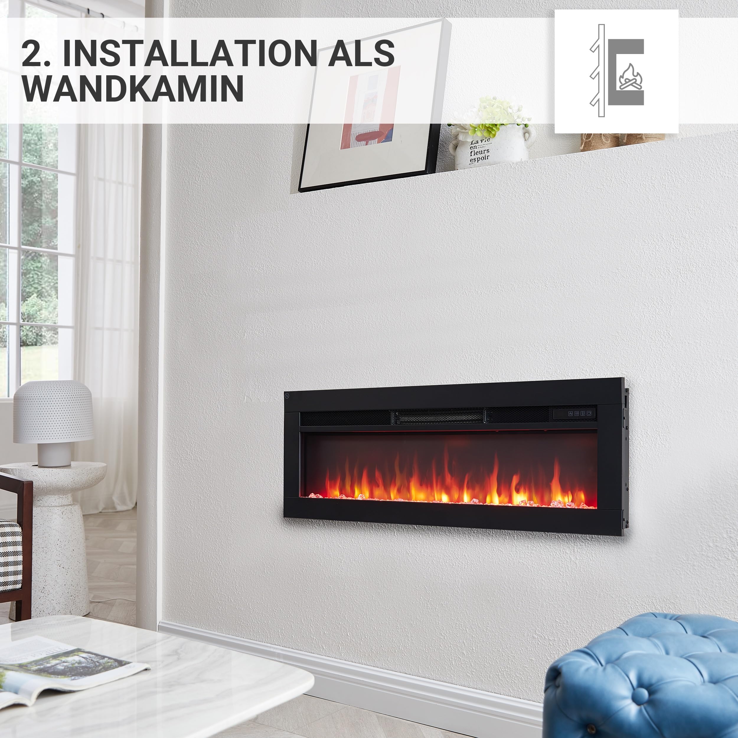 balderia-agnes-36-zoll-elektrokamin-schwarz-3in1 image 4