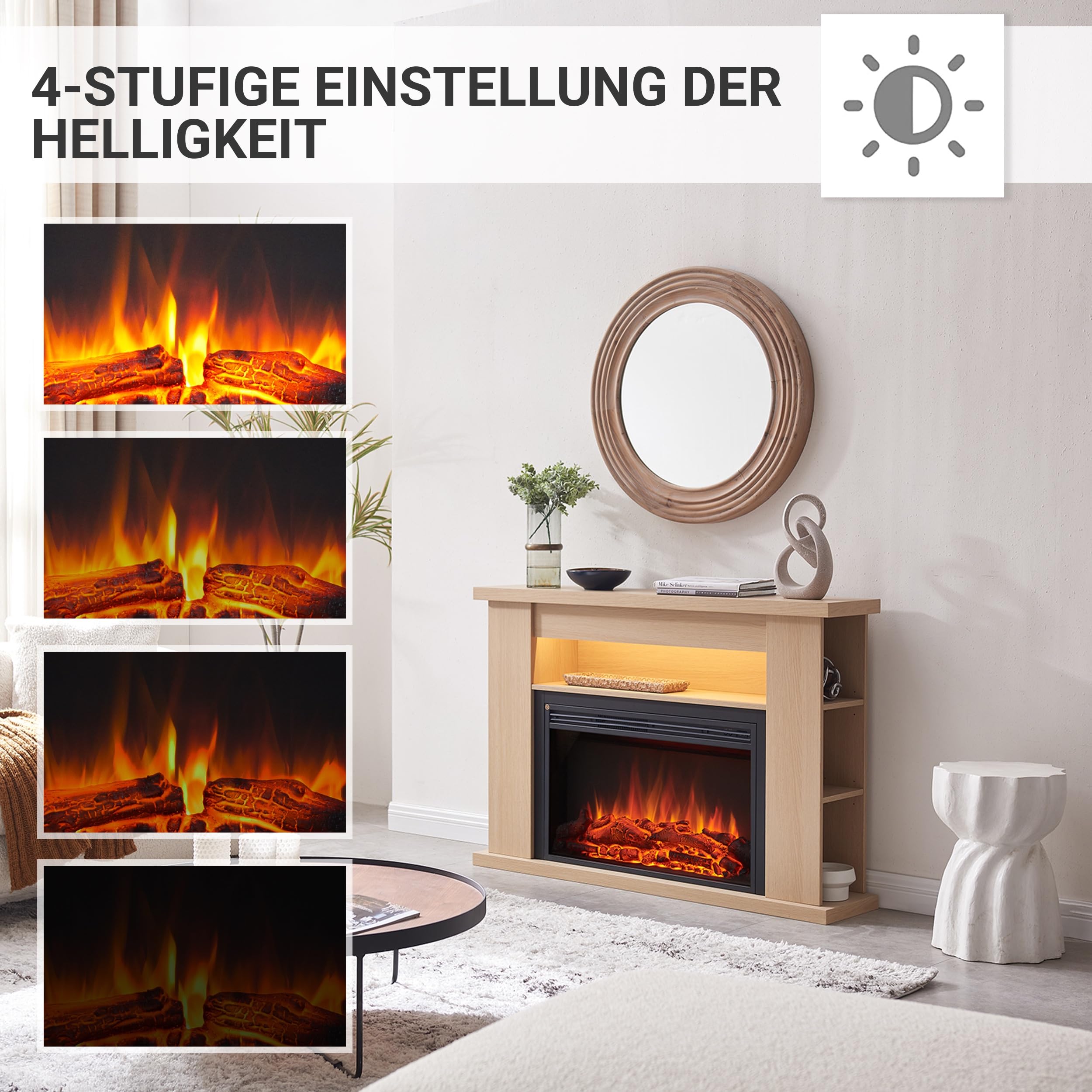 balderia-ruby-standkamin-elektrokamin-hellbraun-2000w-mit-heizung image 3