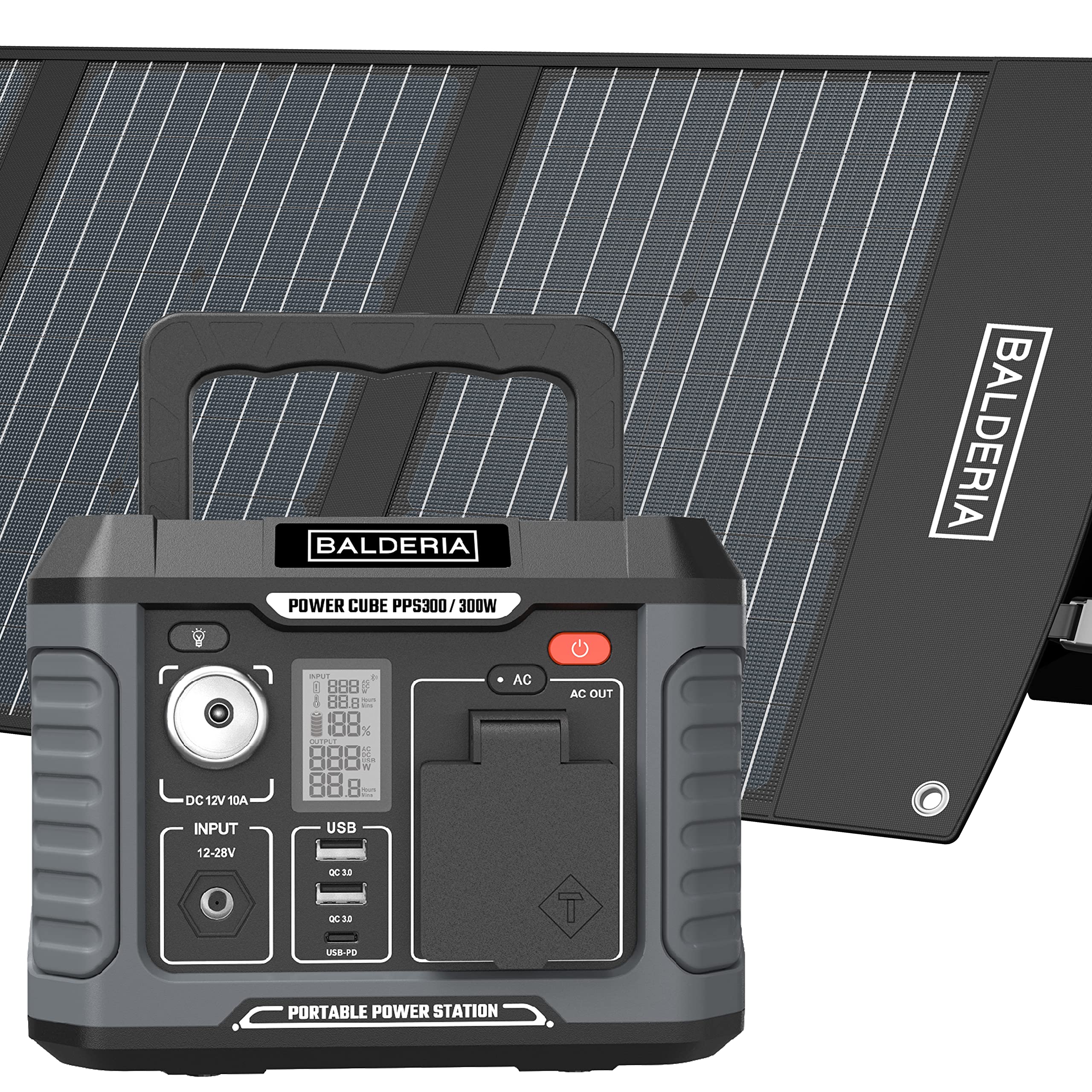 balderia-pps300-powerstation-300w-mit-solarpanel-120w image 1