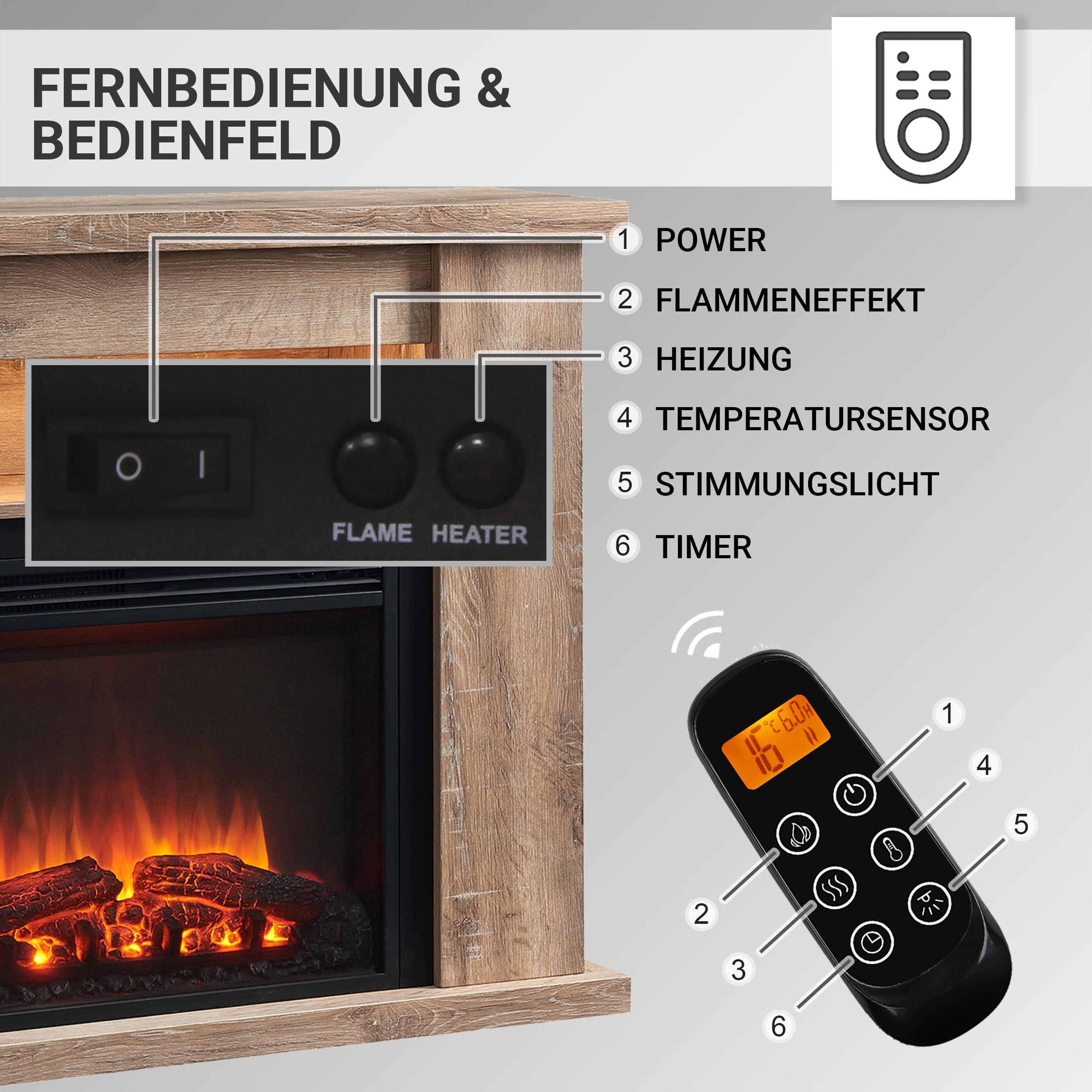 balderia-william-elektrokamin-2000w-hellbraun-3d-flamme image 4