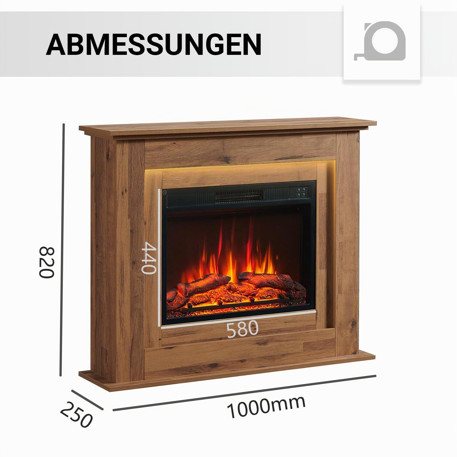balderia-finn-elektrokamin-dunkle-eiche-mit-heizung-2000w image 6