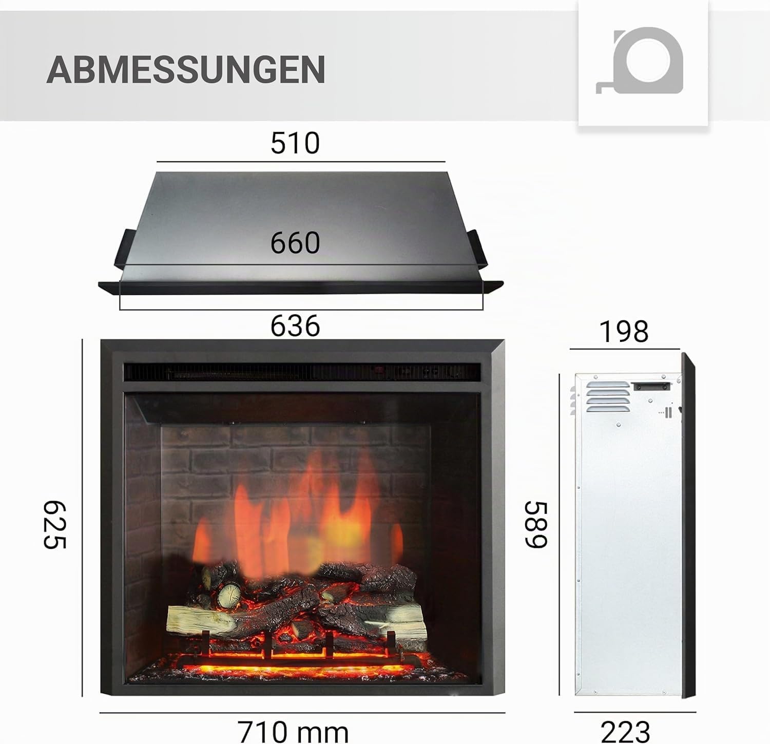 balderia-calida-23-zoll-elektrokamin-schwarz-mit-heizung image 6