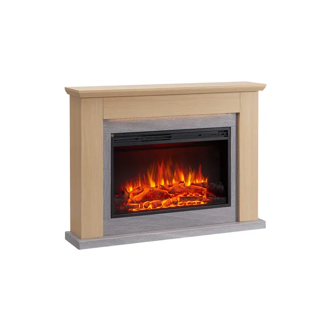 balderia-typhon-elektrokamin-2000w-hellbraun-mit-3d-flamme image 1