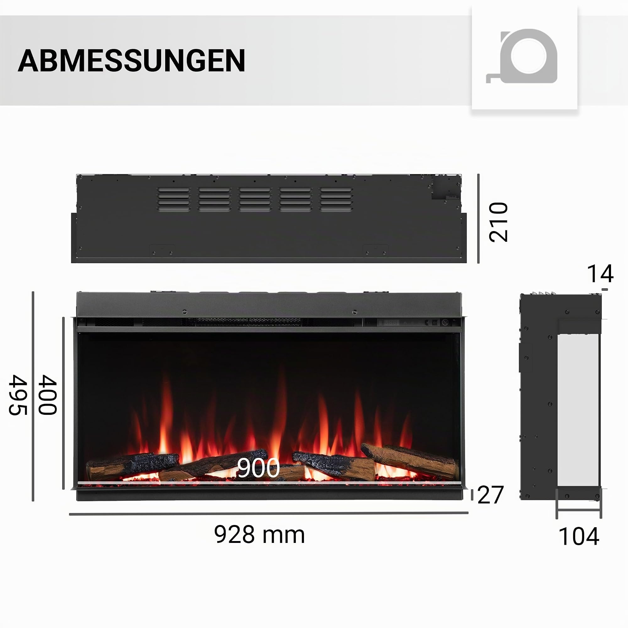 balderia-athena-36-zoll-einbaukamin-schwarz-mit-heizung image 8