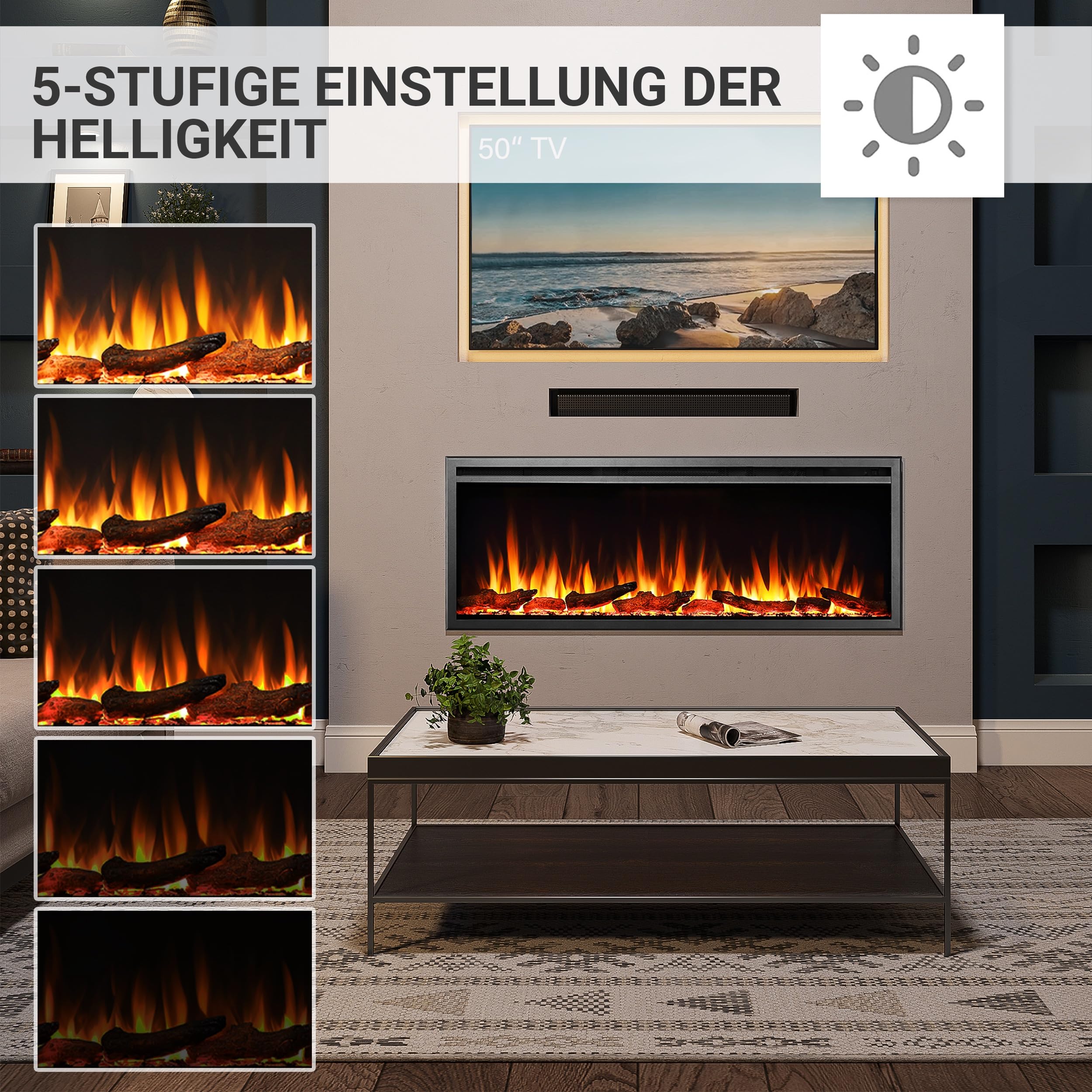 balderia-atalanta-einbaukamin-50-zoll-schwarz-2000w image 4