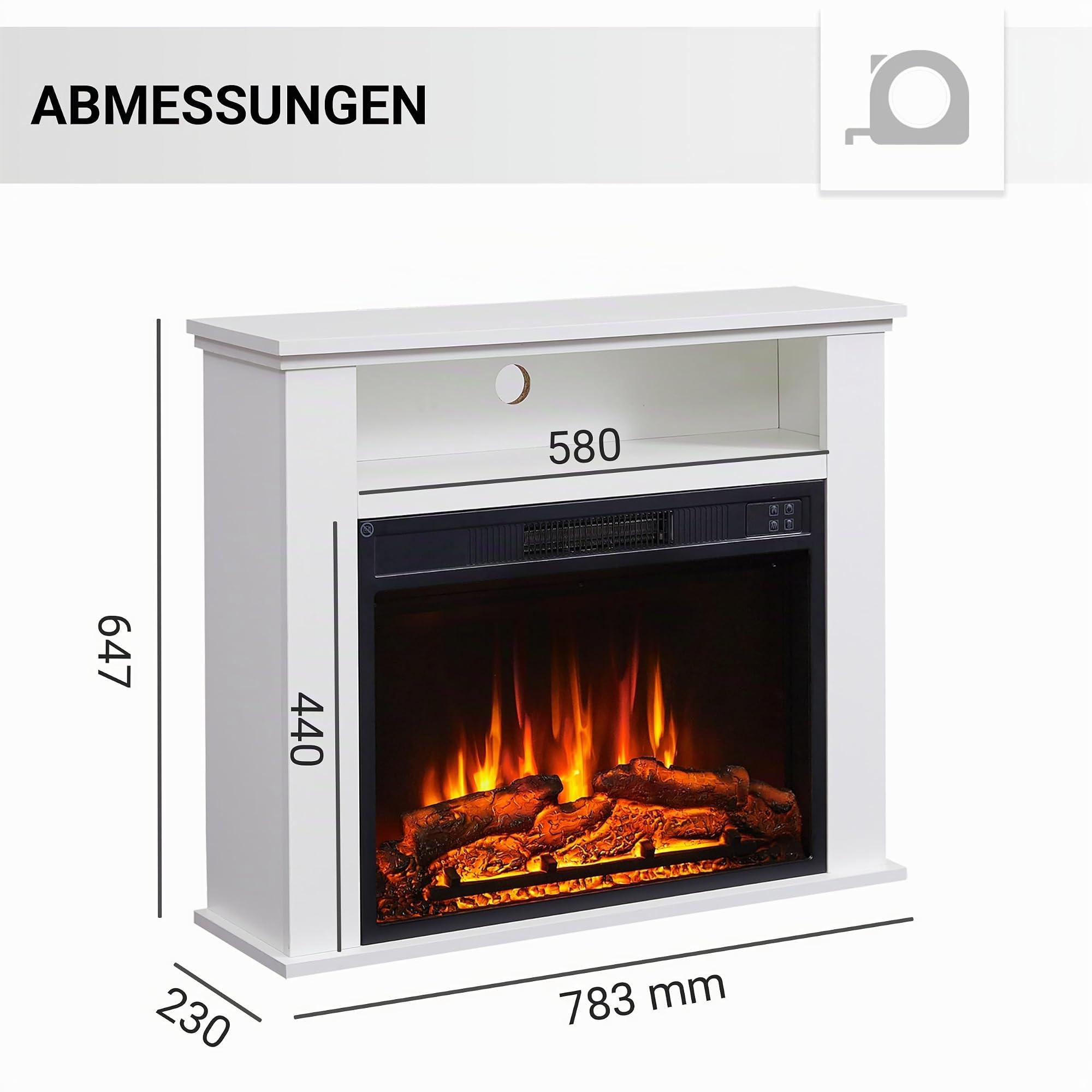 balderia-frida-elektrokamin-wei-mit-heizung-2000w-led image 5