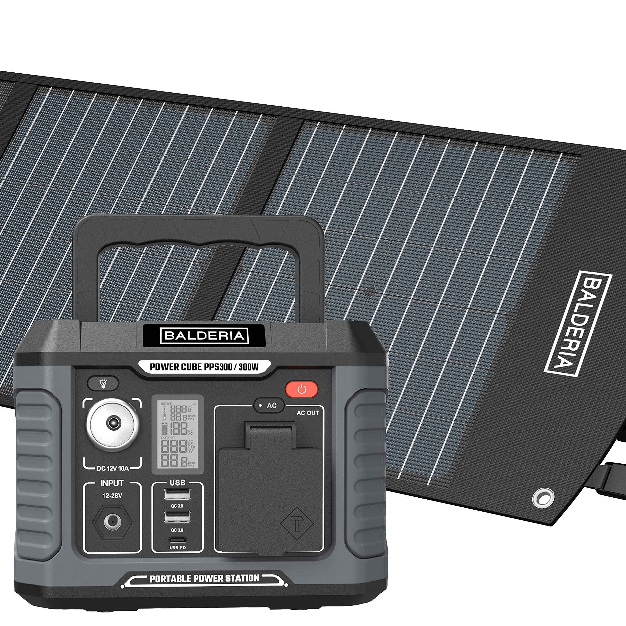 balderia-pps300-powerstation-231wh-mit-solarpanel-60w image 1