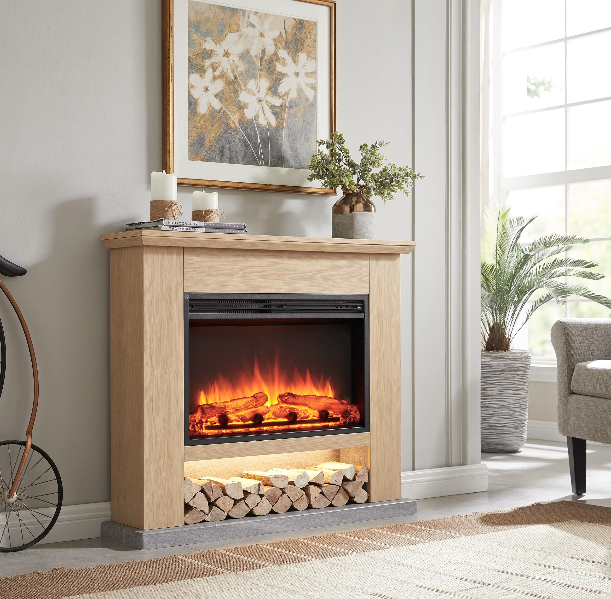 balderia-archie-elektrokamin-hellbraun-2000w-3d-flamme image 2
