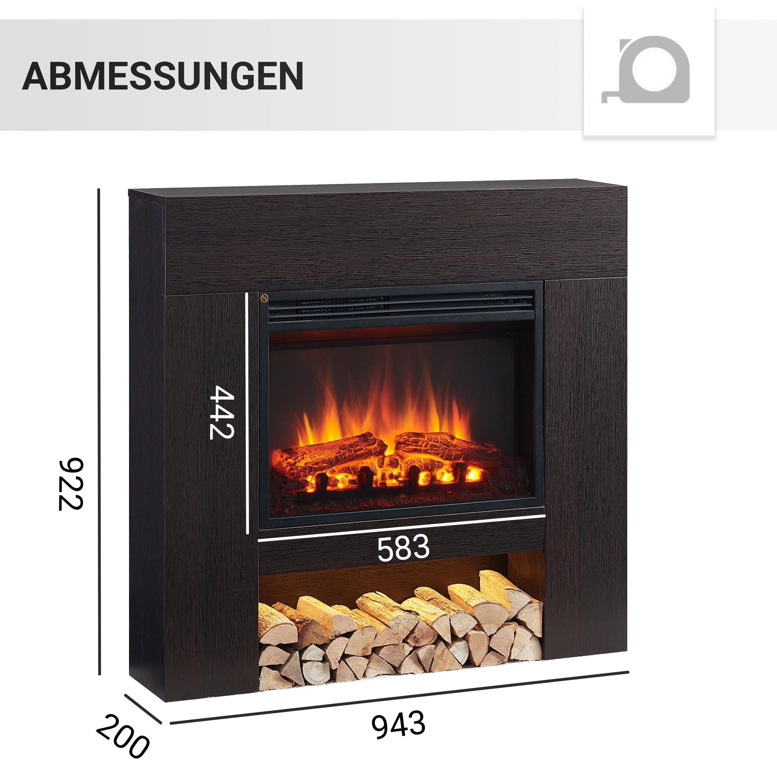 balderia-chloe-elektrokamin-dunkelbraun-2000w-3d-flamme image 5