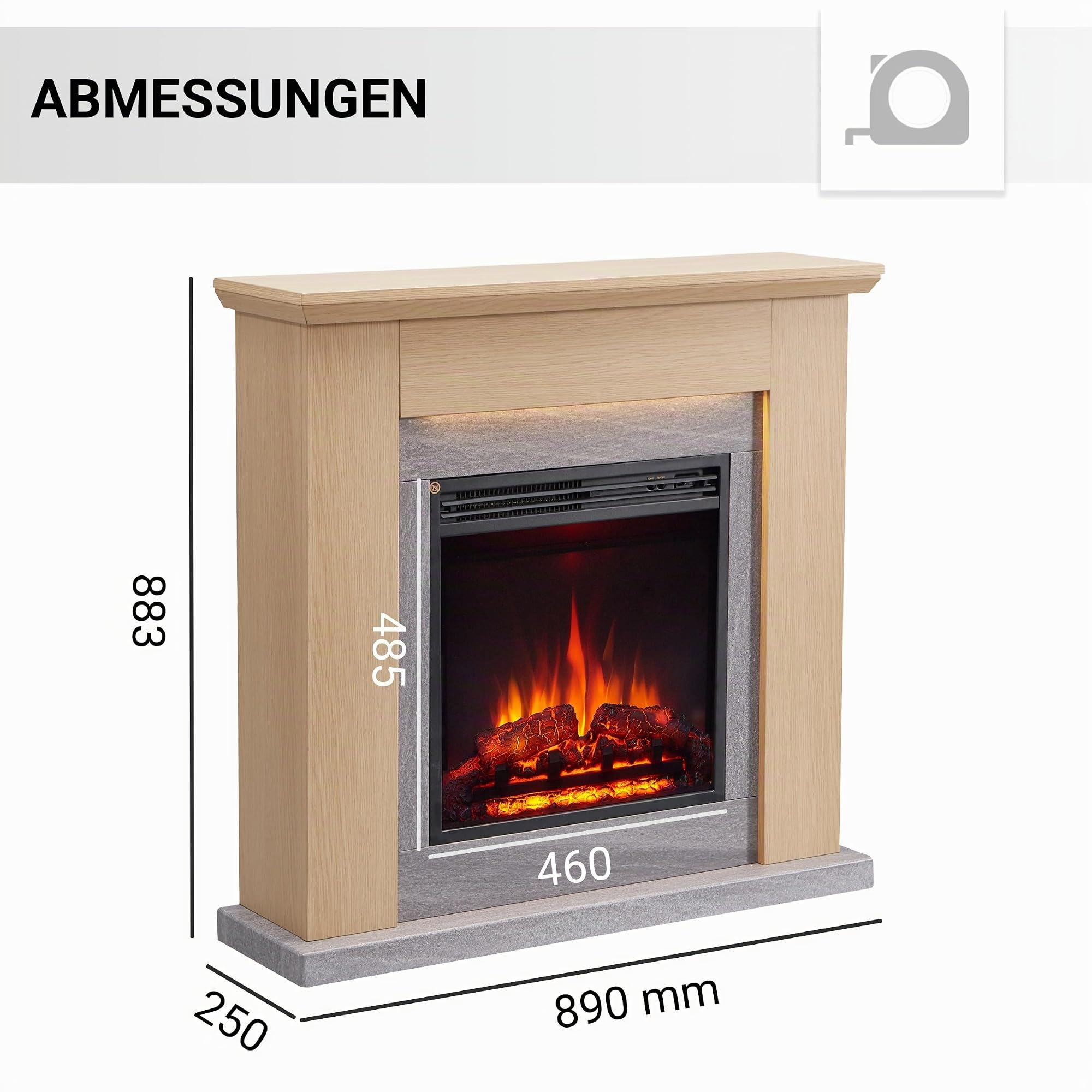 balderia-pandora-standkamin-elektrokamin-hellbraun-2000w image 5