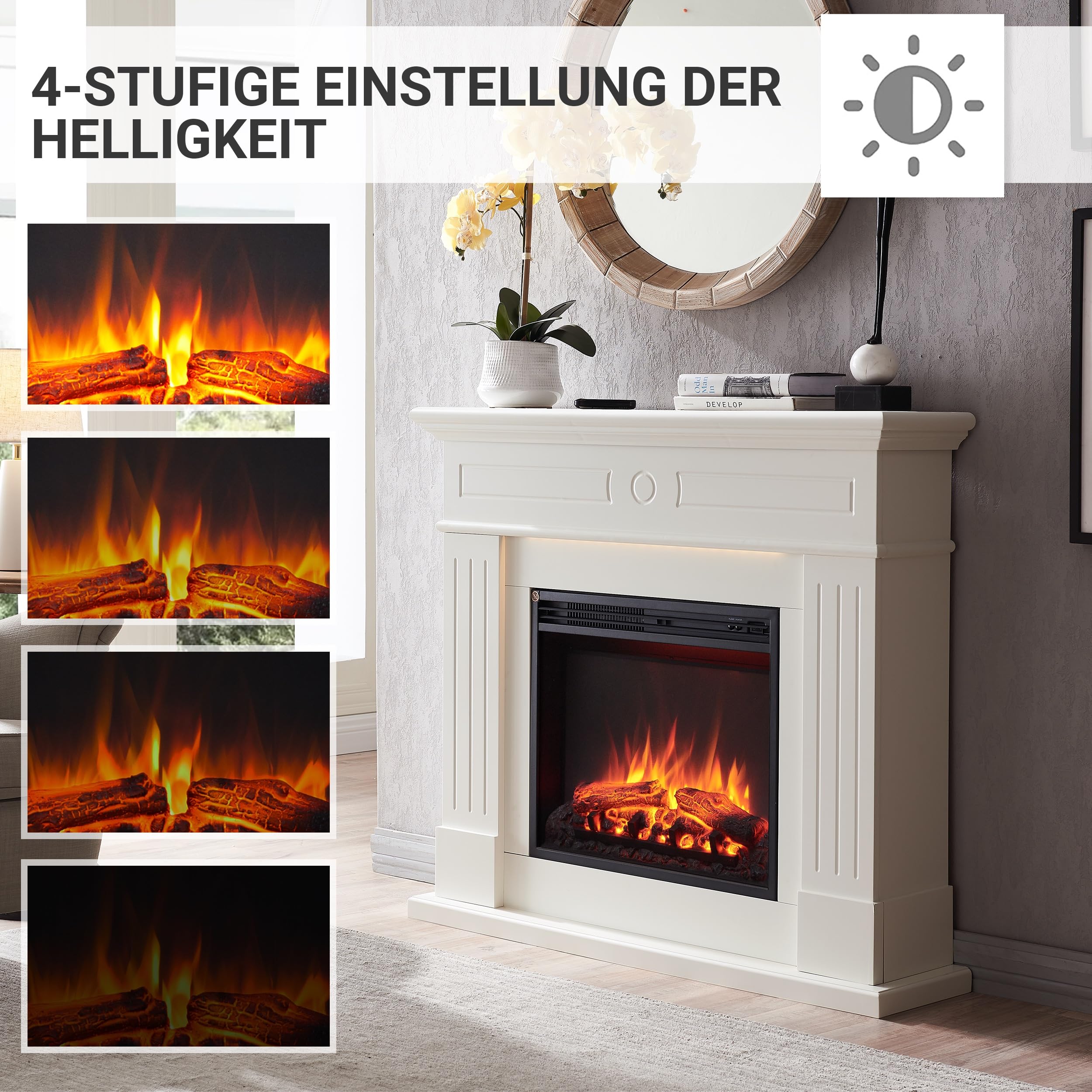 balderia-leandros-elektrokamin-wei-mit-heizung-2000w image 3