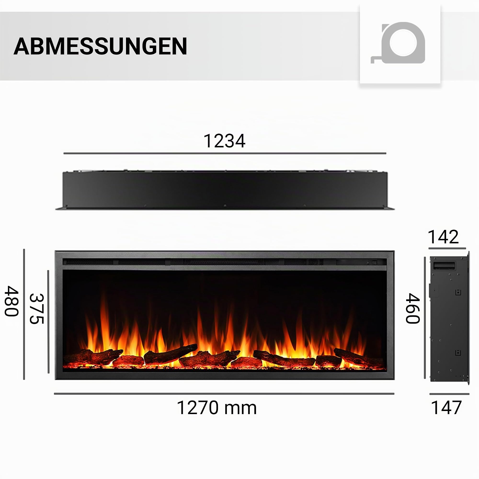 balderia-atalanta-einbaukamin-50-zoll-schwarz-2000w image 8
