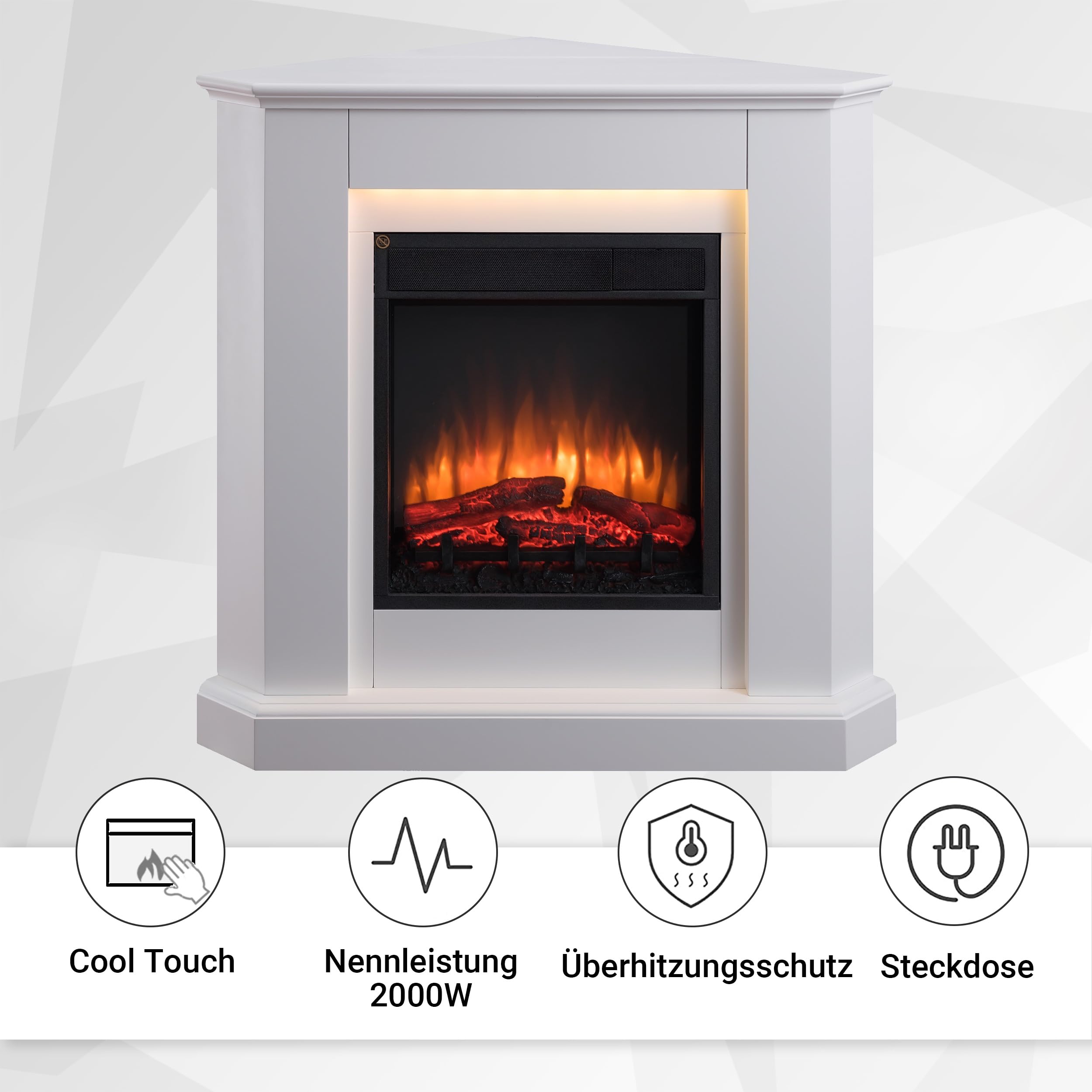 balderia-candela-eckkamin-wei-mit-heizung-2000w image 7