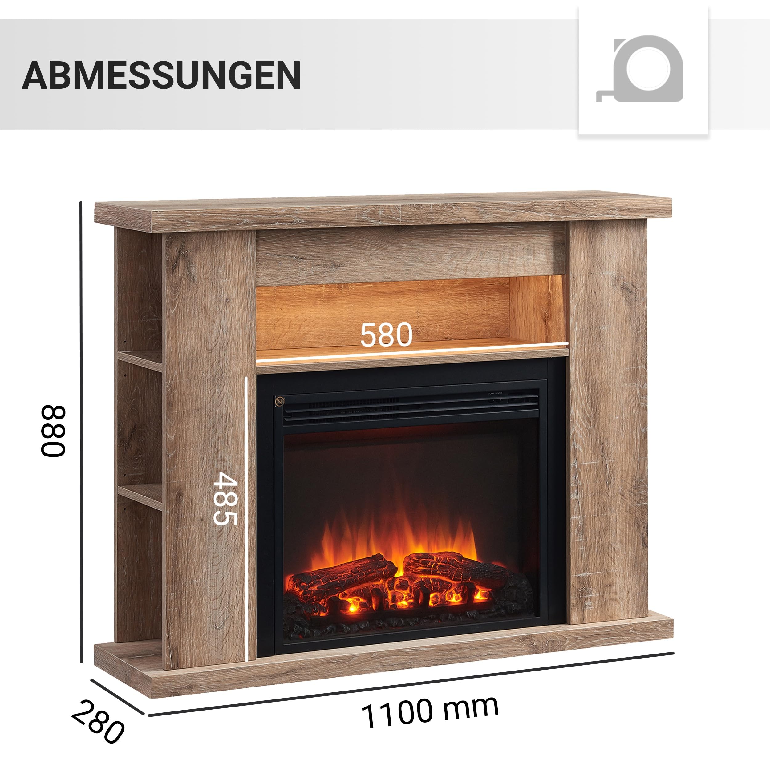 balderia-william-elektrokamin-2000w-hellbraun-3d-flamme image 5