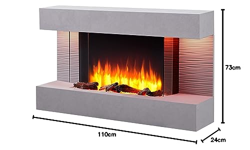 balderia-elis-elektrokamin-wand-2000w-grau-mit-3d-flamme image 4