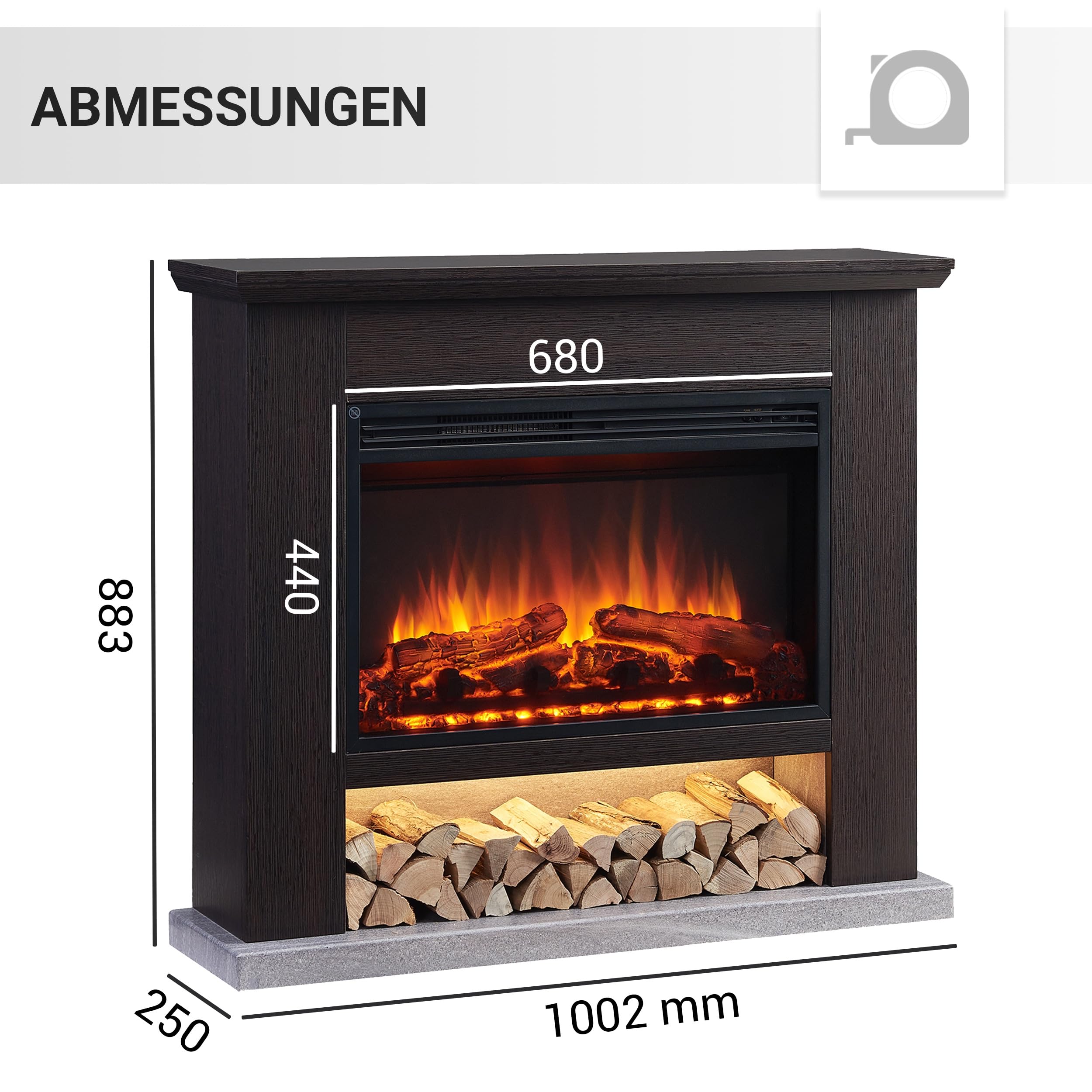 balderia-archie-elektrokamin-dunkelbraun-2000w-3d-flamme image 5