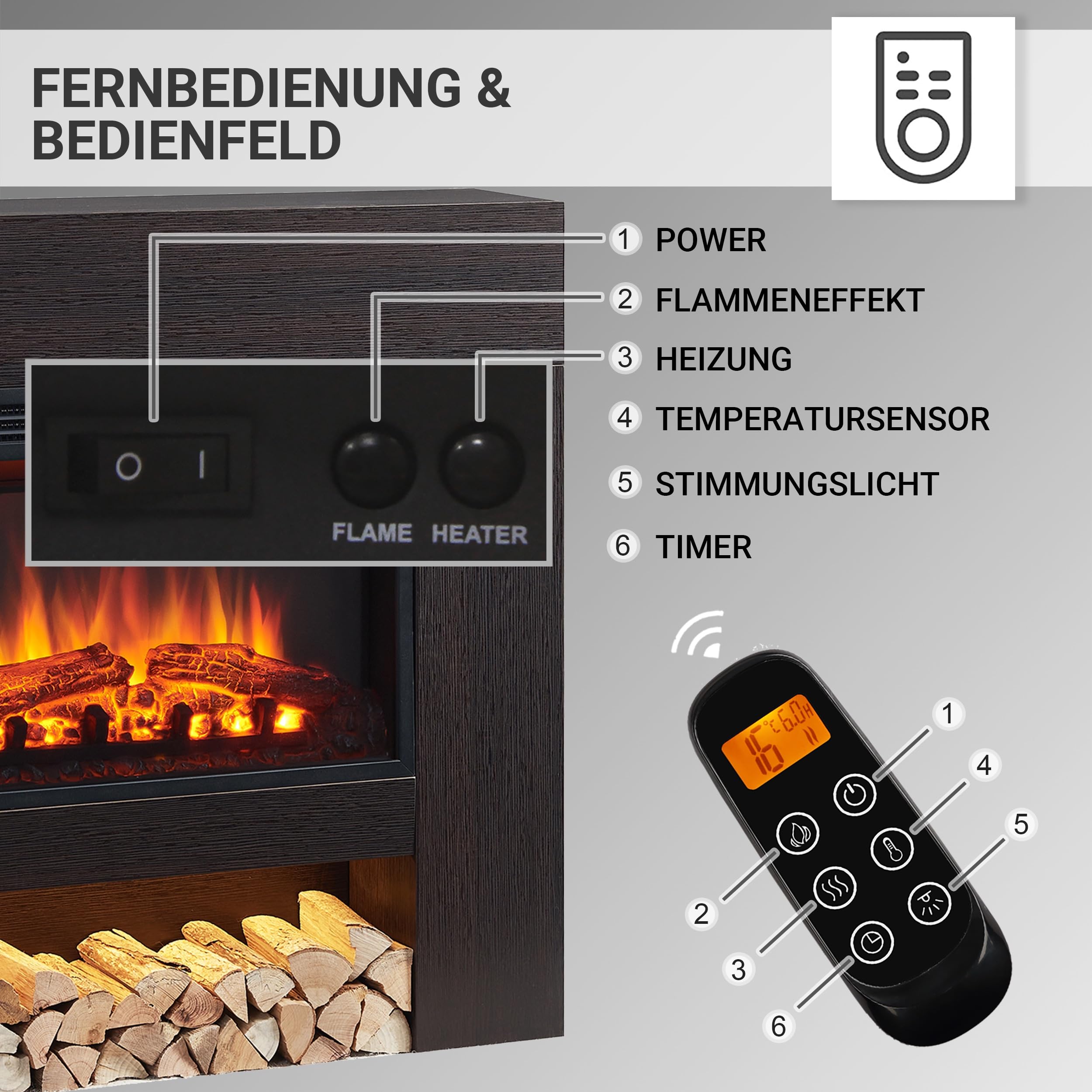 balderia-chloe-elektrokamin-dunkelbraun-2000w-3d-flamme image 4