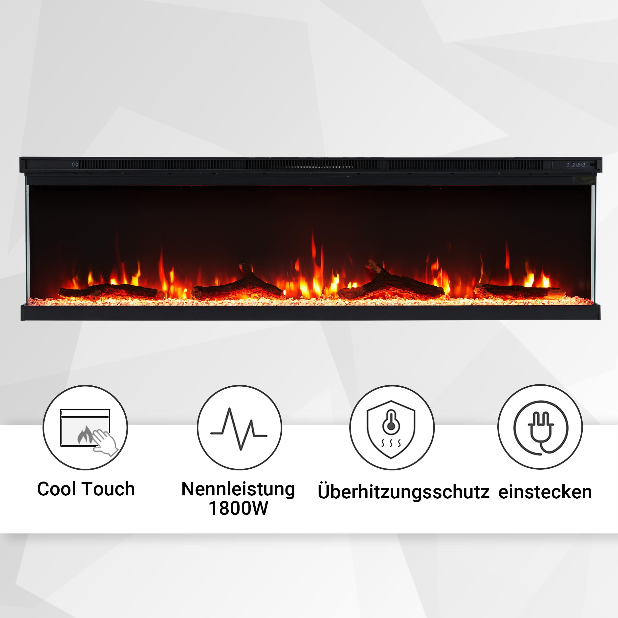 balderia-orson-60-zoll-einbaukamin-schwarz-1800w-mit-thermostat image 8