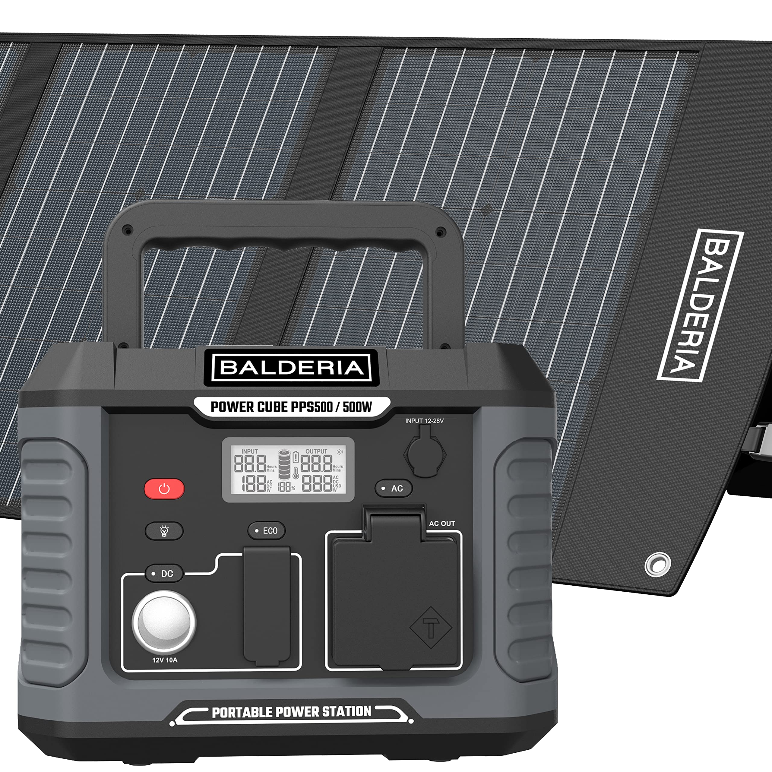 balderia-pps500-powerstation-500w-mit-solarpanel-120w image 1