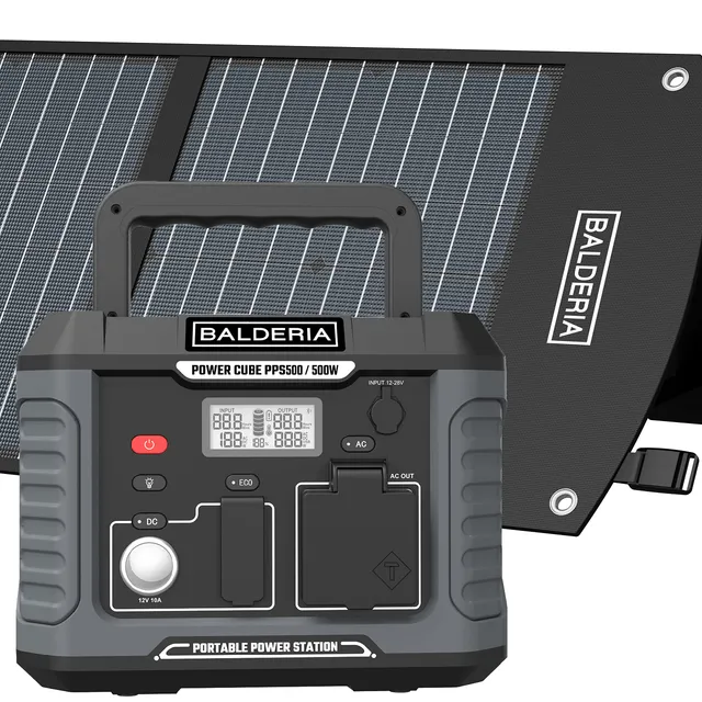 balderia-pps500-powerstation-mit-solarpanel-60w-500w-lifepo4 image 1