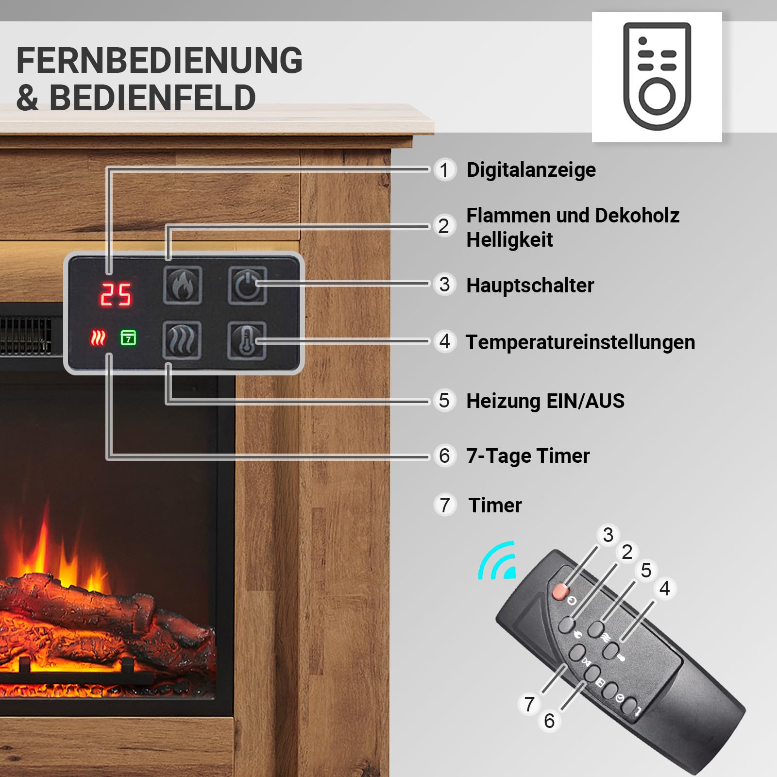 balderia-finn-elektrokamin-dunkle-eiche-mit-heizung-2000w image 5