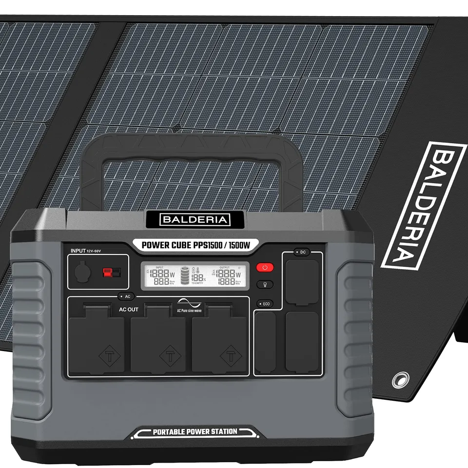 balderia-pps1500-powerstation-1500w-mit-solarpanel-200w image 1