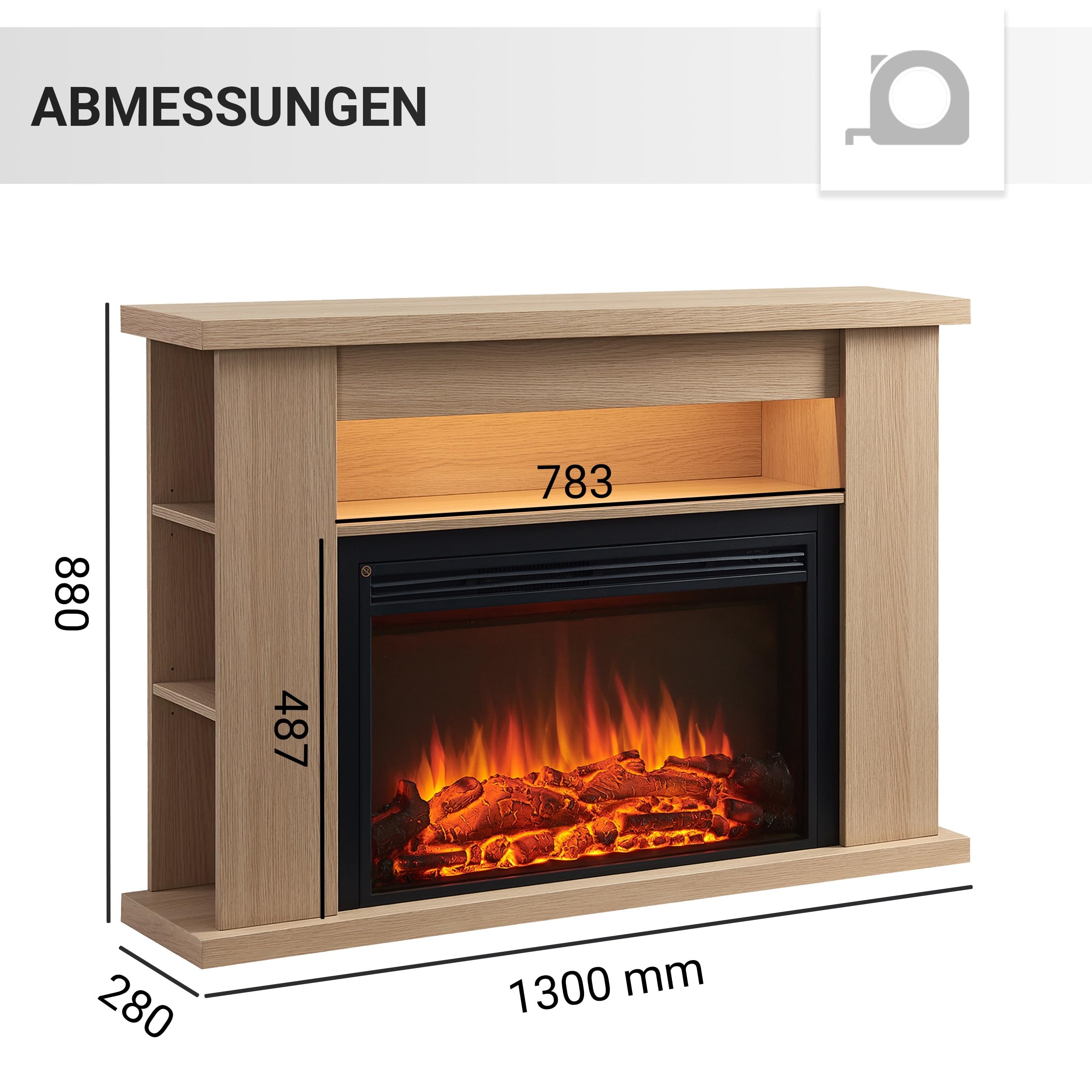 balderia-ruby-standkamin-elektrokamin-hellbraun-2000w-mit-heizung image 5