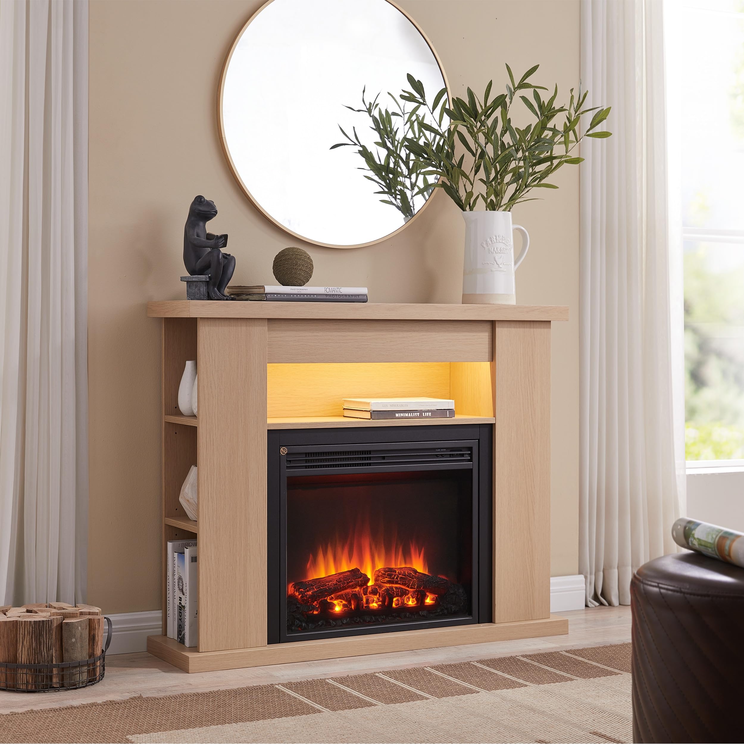 balderia-william-elektrokamin-2000w-hellbraun-3d-flamme image 2
